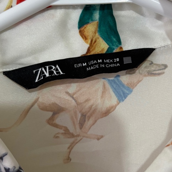 Zara Dog Print Collared Blouse (3 for $75) - Picture 3 of 3